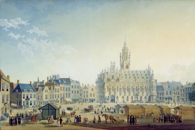 La piazza principale, Middelburg, 1812 da Anton Ignaz Melling